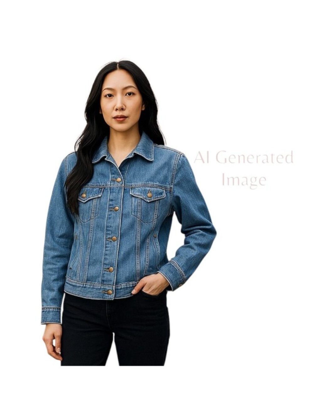 70's Lee Pleated Metal Buttons Lightweight Pockets Blue Denim Jean Jacket Sz L
